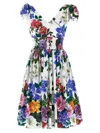 Dolce & Gabbana Multicolor Rose-print Corset Minidress