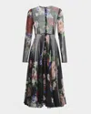 Dolce & Gabbana Bouquet Fantichi Sheer Chiffon Midi Dress In Blkprtflow