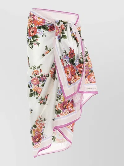 Dolce & Gabbana Bouquet Floral Sarong Skirt Wrap Design In Multi