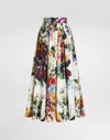 Dolce & Gabbana High-waisted Skirt With A Floral Bouquet Print In Multi