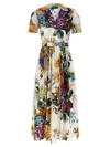 Dolce & Gabbana Midi Dress With A Floral Bouquet Print In White