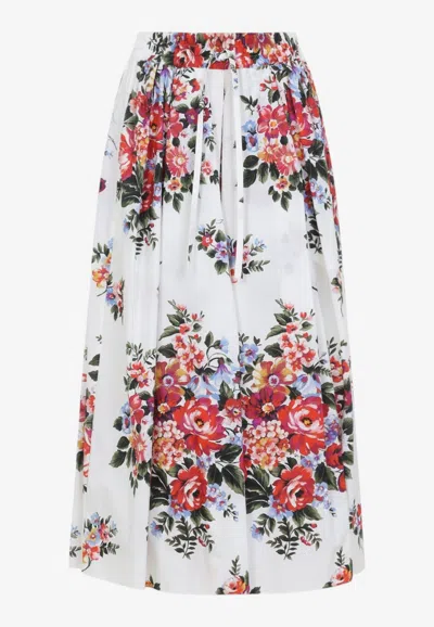 DOLCE & GABBANA BOUQUET PRINT MAXI SKIRT