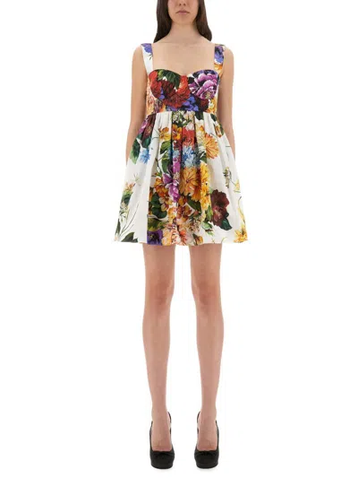 DOLCE & GABBANA DOLCE & GABBANA BOUQUET PRINT POPLIN DRESS