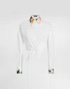 Dolce & Gabbana Bouquet-print Poplin Shirt In White