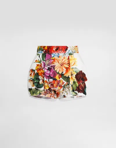 DOLCE & GABBANA BOUQUET-PRINT POPLIN SHORTS
