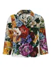 Dolce & Gabbana Floral Pattern Collared Neck Long Sleeves Shirt In Blue