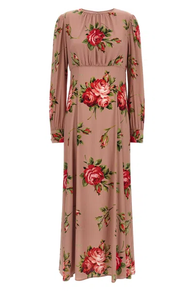 Dolce & Gabbana 'bouquet Rose' Dress In Pink