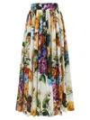 Dolce & Gabbana High-waisted Skirt With A Floral Bouquet Print In Multi