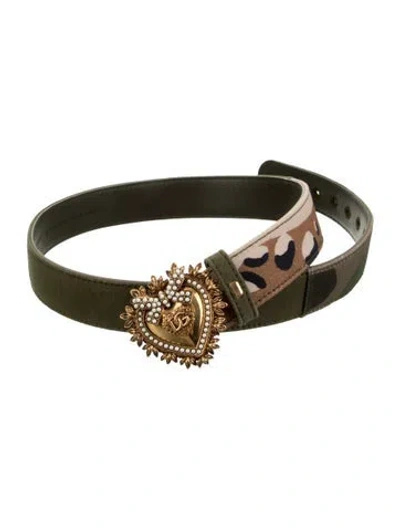 Pre-owned Dolce & Gabbana Bow Accents Belt In Green