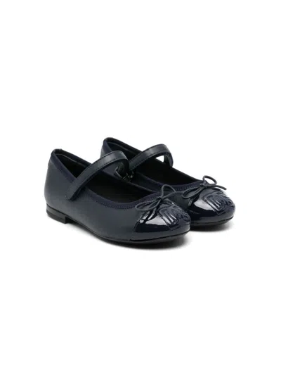 Dolce & Gabbana Kids' Bow-detail Ballerina Shoes In Blue