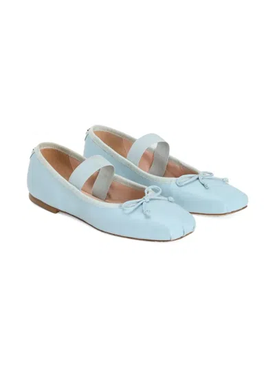 Dolce & Gabbana Kids' Bow-detail Ballet Flats In Blue
