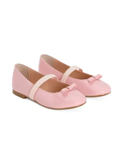 Dolce & Gabbana Kids' Bow-detail Ballet Flats In Pink