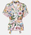 Dolce & Gabbana Bow-detail Floral Silk Shirt In Multicoloured