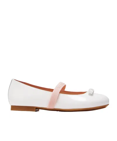 Dolce & Gabbana Bow-detail Leather Ballerinas In White