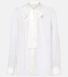 Dolce & Gabbana Dolce&gabbana Sheer Silk Chiffon Tie Neck Shirt In White