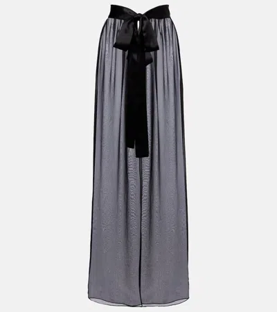 Dolce & Gabbana Bow-detail Silk Maxi Skirt In Black