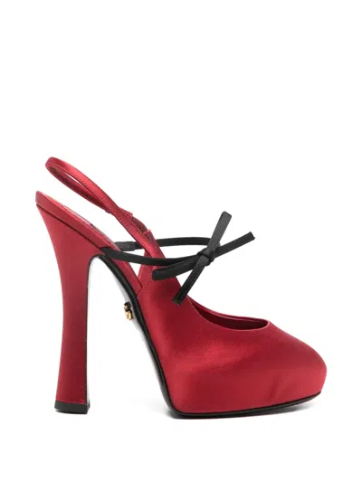 Dolce & Gabbana Bow-detail Slingback Heeled Pumps In Pink
