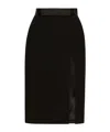 Dolce & Gabbana Bow-detail Virgin Wool-blend Skirt In Black