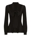 Dolce & Gabbana Bow-detailed Satin Shirt In Black