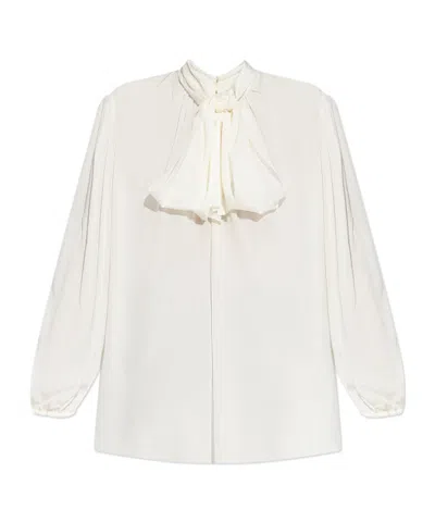 Dolce & Gabbana Bow-detailed Shirt In White