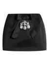 Dolce & Gabbana Black Bow-embellished Satin Mini Skirt In Black