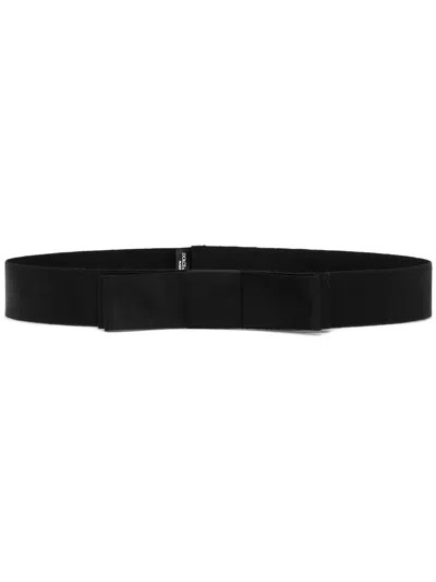Dolce & Gabbana Bow-embellished Ribbon Belt In N0000 Nero
