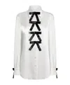 Dolce & Gabbana Silk Shirt With Bows And Long Sleeves In White