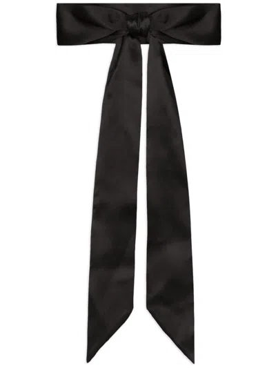 Dolce & Gabbana Bow-embellished Silk Belt In Black
