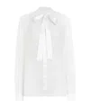 Dolce & Gabbana Dolce&gabbana Sheer Silk Chiffon Tie Neck Shirt In White