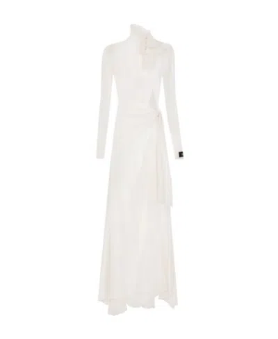 Dolce & Gabbana Bow Long-sleeved Dress In White
