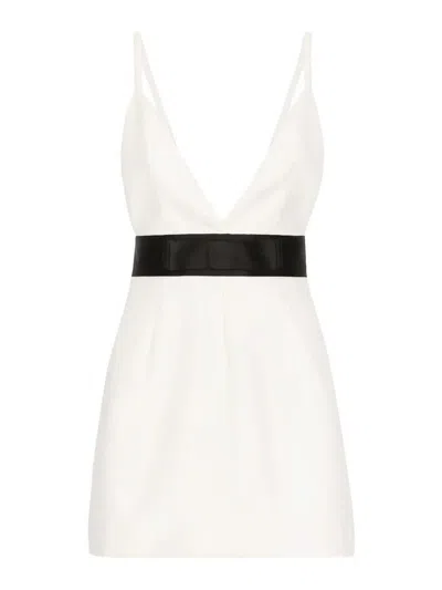 Dolce & Gabbana Bow Mini Dress In White
