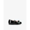 Dolce & Gabbana Logo-strap Bow Ballerina Shoes In Black