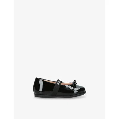 DOLCE & GABBANA BOW PATENT-LEATHER BALLERINA SHOE