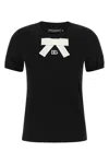 Dolce & Gabbana Bow Detail Crew Neck Short Sleeve T-shirt In Black