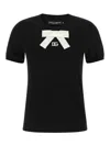 Dolce & Gabbana Bow Detail Crew Neck Short Sleeve T-shirt In Black