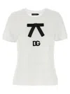 Dolce & Gabbana White T-shirt With Bow On The Front And Dg Logo