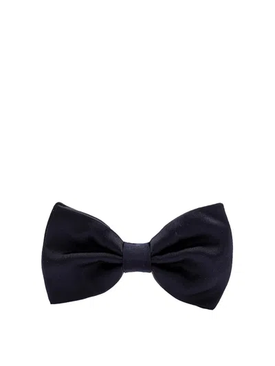 Dolce & Gabbana Satin Silk Bow Tie In Black