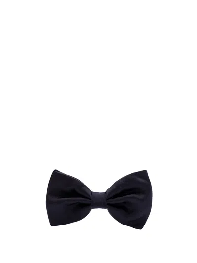 Dolce & Gabbana Satin Silk Bow Tie In Black