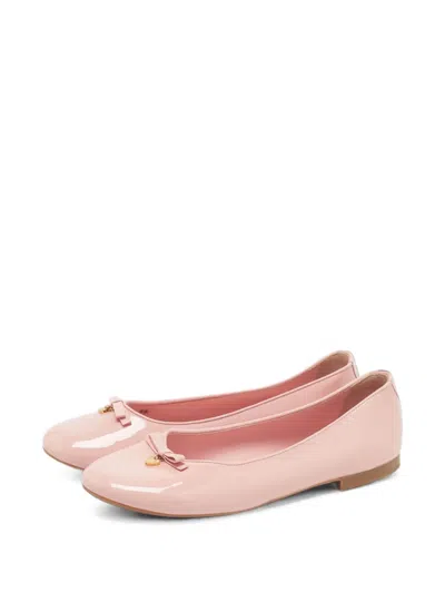 Pre-owned Dolce & Gabbana Bow-detail Ballet Flats In Pink