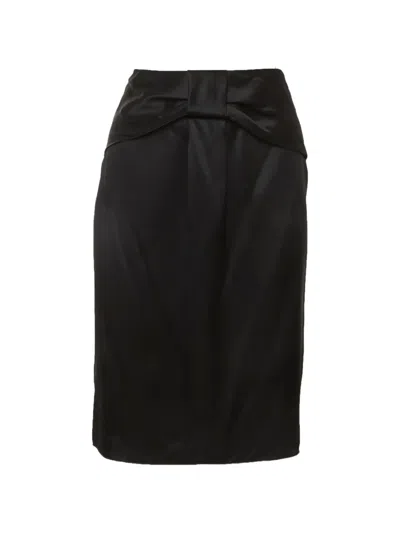 Pre-owned Dolce & Gabbana Bow-detail Mini Skirt In Black
