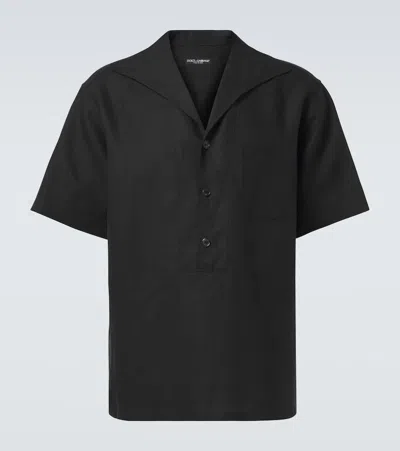 Dolce & Gabbana Bowling Shirt In Black