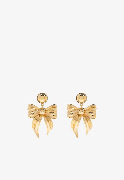 Dolce & Gabbana Bow-shaped Drop Earrings In Gold