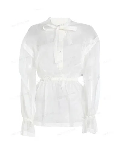 Dolce & Gabbana Bowtie Blouse In White