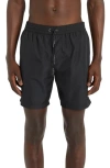 Dolce & Gabbana Dolce&gabbana Box Logo Swim Trunks In Nero