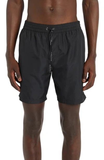 Dolce & Gabbana Box Logo Swim Trunks In Nero