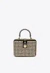 Dolce & Gabbana Box Pearl Embellished Top Handle Bag In Black