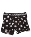 Dolce & Gabbana Black Logo Waist Regular Boxer Brief Underwear In Black