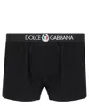 Dolce & Gabbana Two-way-stretch Jersey Regular-fit Boxers With Emblem In Black