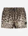Dolce & Gabbana Leopard Print Short Swim Trunks In Animal Print