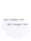 Dolce & Gabbana Boxer In Bi-pack Bianco Con Vita Elasticizzata Con Logo Dolce E Gabbana In White